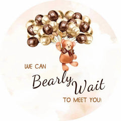 Aperturee - Brown Teddy Bear Balloon Baby Shower Backdrop Kit