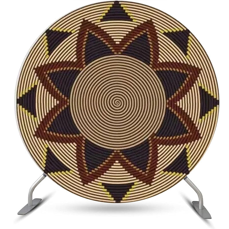 Aperturee - Brown Traditional Ethiopian Basket Round Backdrop