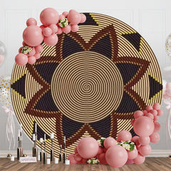 Aperturee - Brown Traditional Ethiopian Basket Round Backdrop