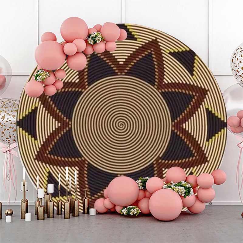 Aperturee - Brown Traditional Ethiopian Basket Round Backdrop