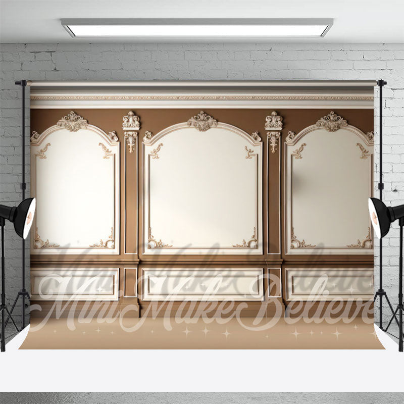 Aperturee - Brown Trim Estate Luxury Western Retro Wall Backdrop