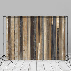 Aperturee - Brown Vertical Stripe Wood Texture Photo Backdrop