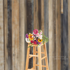 Aperturee - Brown Vertical Stripe Wood Texture Photo Backdrop