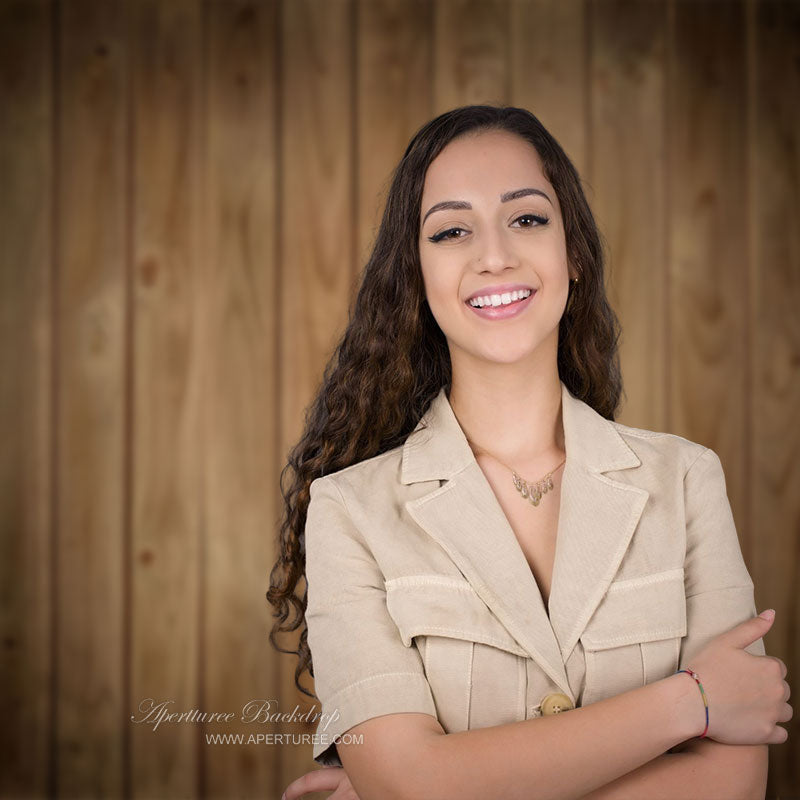 Aperturee - Brown Vertical Vintage Wood Photography Backdrop