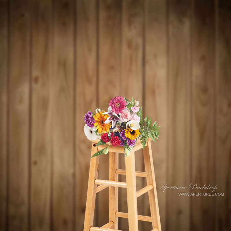 Aperturee - Brown Vertical Vintage Wood Photography Backdrop