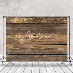 Aperturee - Brown Vintage Wood Grain Wall Backdrop For Photo