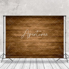 Aperturee - Brown Wood Grain Retro Wall Backdrop For Photography