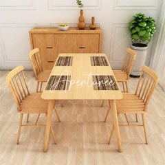 Aperturee - Brown Wood Plank Grain Dining Set Of 4 Placemats