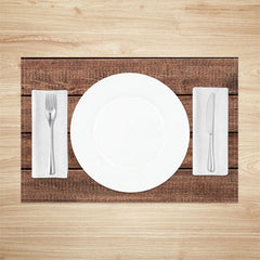 Aperturee - Brown Wood Plank Grain Texture Set Of 4 Placemats