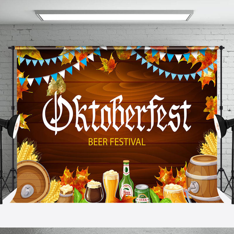 Aperturee - Brown Wooden Backdrop For Oktoberfest Beer Festival