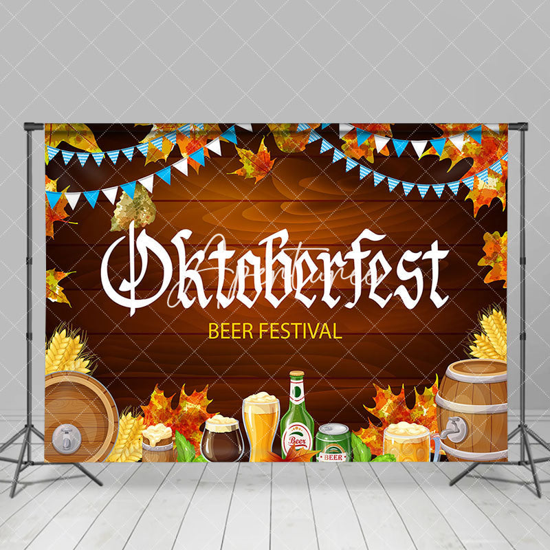 Aperturee - Brown Wooden Backdrop For Oktoberfest Beer Festival