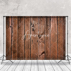 Aperturee - Brown Wooden Retro Wall Backdrop For Photo Booth