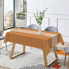 Aperturee - Brownish Yellow Gingham Kitchen Rectangle Tablecloth