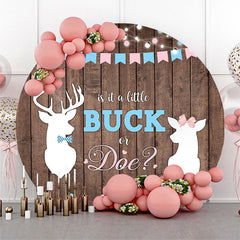 Aperturee Buck Or Doe Wooden Round Gender Reveal Backdrop