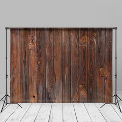 Aperturee - Bucolic Dark Brown Vertical Wood Photo Backdrop