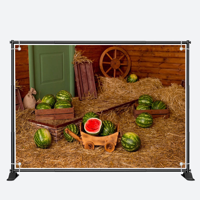 Aperturee - Bucolic Hayfield Watermelon Farm Summer Backdrop