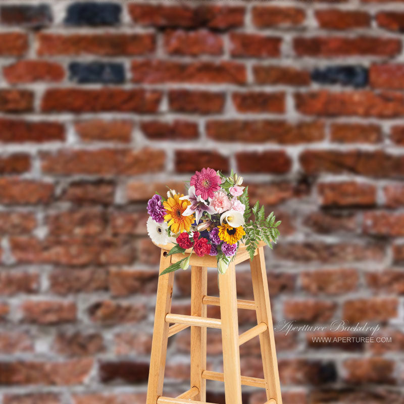 Aperturee - Bucolic Red Brick Textured Photography Backdrop