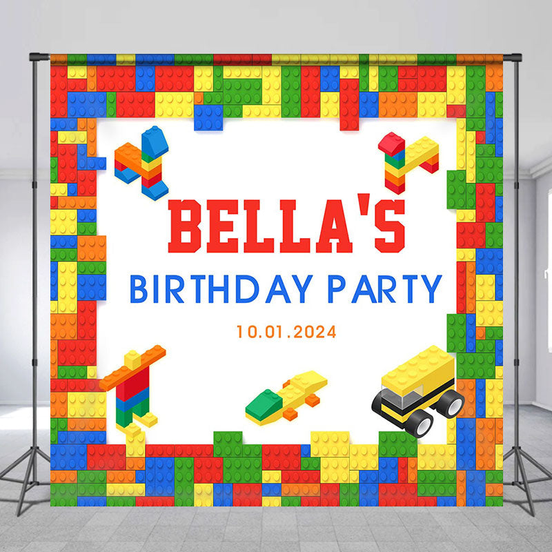 Aperturee - Building Blocks Custom Birthday Backdrop For Kids