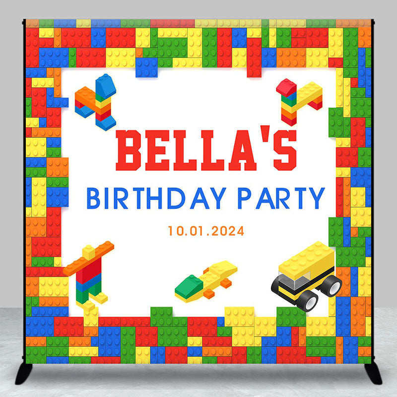 Aperturee - Building Blocks Custom Birthday Backdrop For Kids