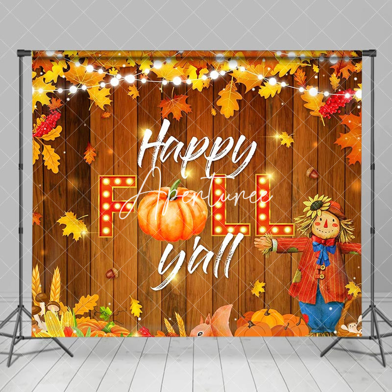 Aperturee - Bumper Harvest Happy Fall Yall Thanksgiving Backdrop