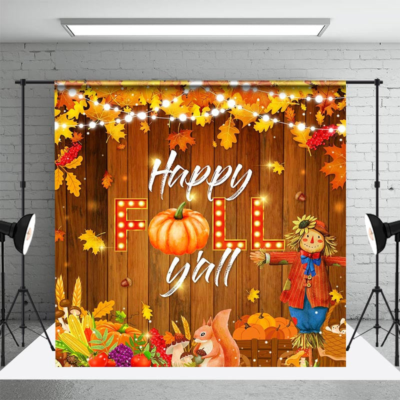 Aperturee - Bumper Harvest Happy Fall Yall Thanksgiving Backdrop