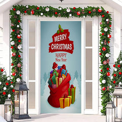 Aperturee - Bundle Gifts Blue Forest Merry Christmas Door Cover