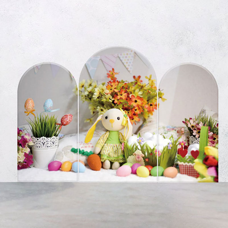 Aperturee - Bunny Doll Eggs Greenery Easter Arch Backdrop Kit