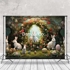 Aperturee - Bunny Home In The Jungle Spring Easter Photo Backdrop