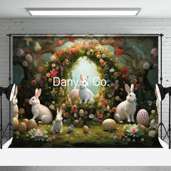 Aperturee - Bunny Home In The Jungle Spring Easter Photo Backdrop