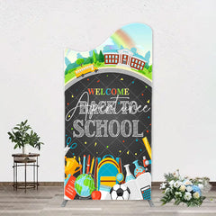 Aperturee - Bus Rainbow Stationery Back To School Arch Backdrop