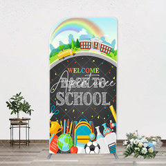 Aperturee - Bus Rainbow Stationery Back To School Arch Backdrop