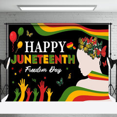 Aperturee - Butterflies Freedom Day Happy Juneteenth Backdrop