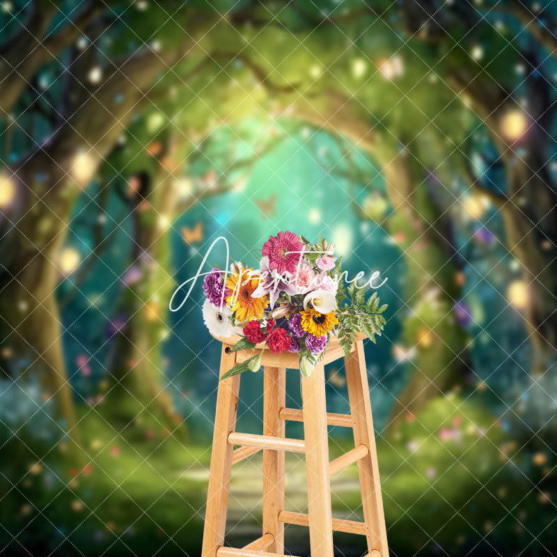 Aperturee - Butterfly Floral Fantasy Fairy Forest Photo Backdrop