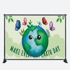 Aperturee - Butterfly Green Earth Day Apirl Theme Party Backdrop