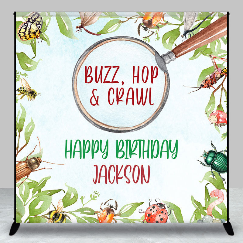 Aperturee - Buzz Hop Crawl Insect Custom Name Birthday Backdrop