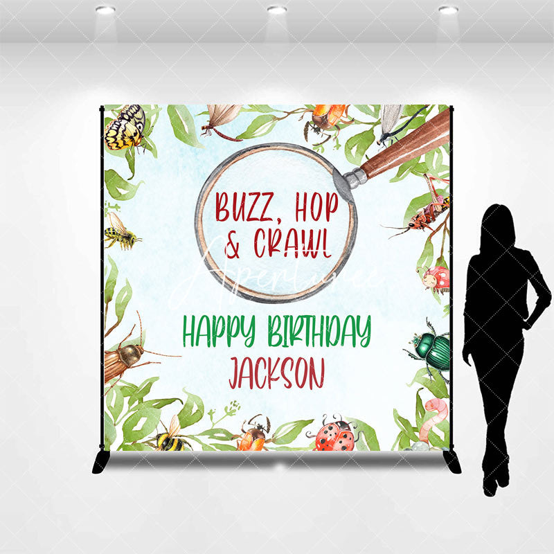 Aperturee - Buzz Hop Crawl Insect Custom Name Birthday Backdrop