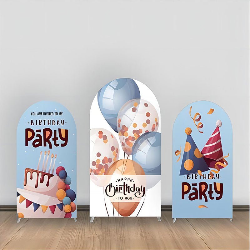 Aperturee - Cake Balloons Caps Birthday Party Arch Backdrop Kit