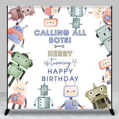 Aperturee - Calling All Bots Robots Custom Birthday Backdrop