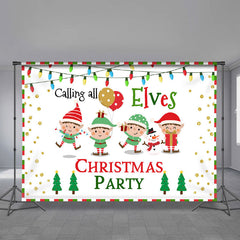 Aperturee - Calling All Elves Kids Christmas Party Backdrop