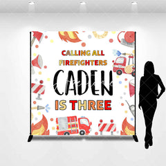 Aperturee - Calling All Firefighters Custom Birthday Backdrop