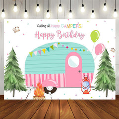 Aperturee - Calling all Happy Campers camping birthday backdrop