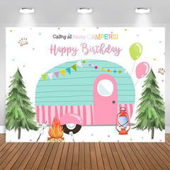 Aperturee - Calling all Happy Campers camping birthday backdrop