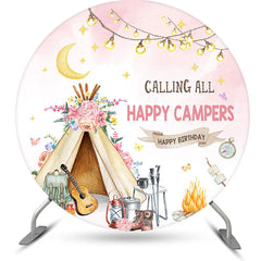 Aperturee - Calling All Happy Campers Round Birthday Backdrop