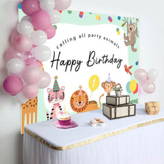 Aperturee - Calling All Party Animal Dot Happy Birthday Backdrop