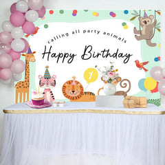 Aperturee - Calling All Party Animal Dot Happy Birthday Backdrop