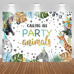 Aperturee - Calling All Party Animals Birthday Backdrop For Kids