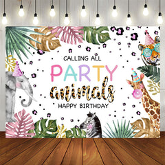 Aperturee - Calling All Party Animals Happy Birthday Backdrop