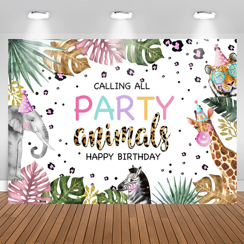 Aperturee - Calling All Party Animals Happy Birthday Backdrop