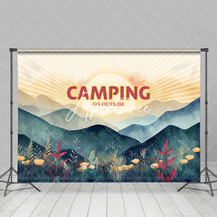 Aperturee - Camping Go Outsiade Sunrise Mountain Party Backdrop