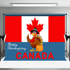 Aperturee - Canada Flag Turkey Happy Thanksgiving Day Backdrop